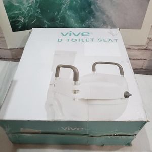 Vive Raised Toilet Seat - 5" Portable, Elevated Riser with Padded Handles